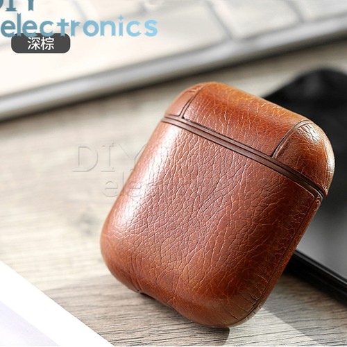 PU Leather Airpods Case Earphone Protective Cover For Apple AirPod 1 2 US - Afbeelding 1 van 9