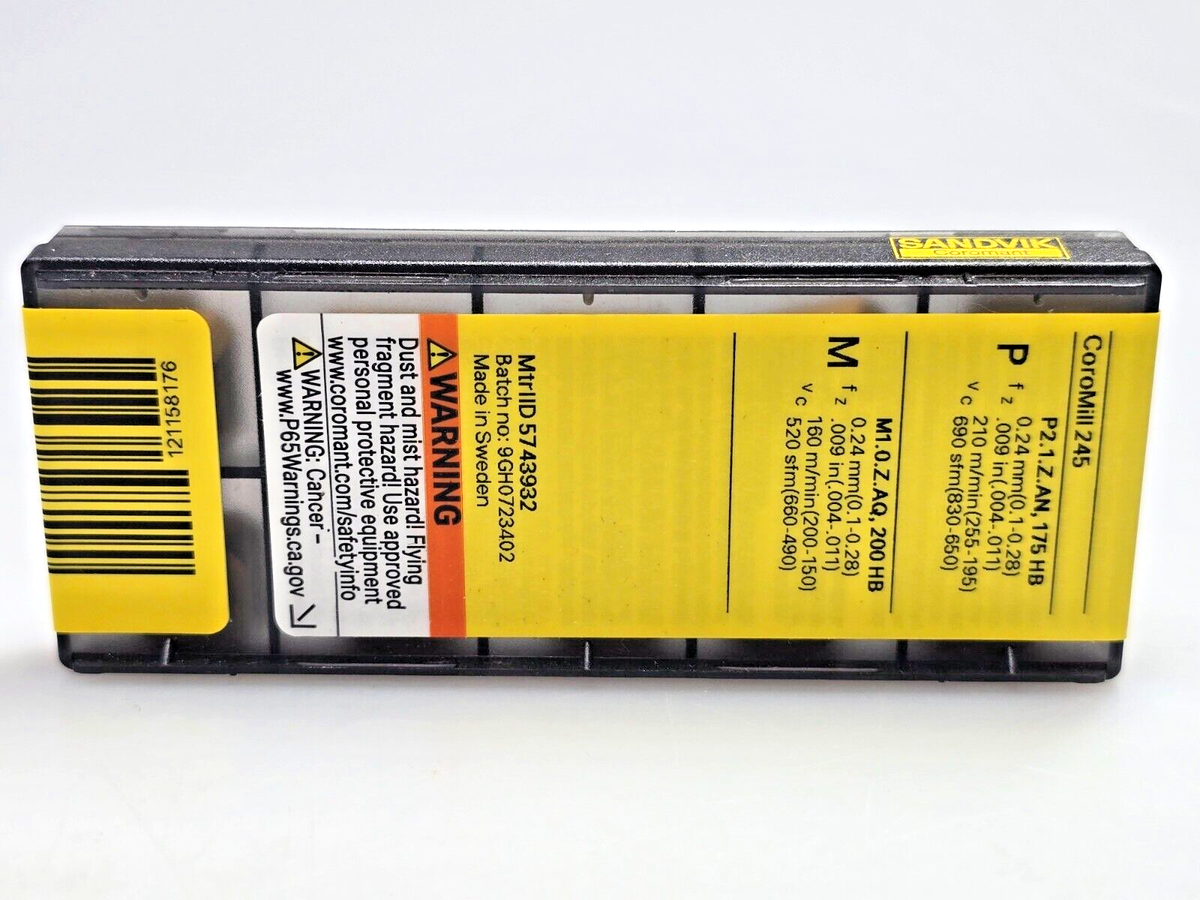 Sandvik Coromant R245-12 T3 M-PM 4240 Carbide Milling Inserts (Box 