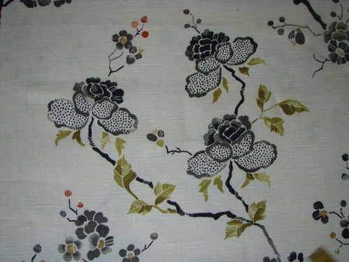 SANDERSON CURTAIN FABRIC DESIGN Maia 3.8 METRES CHAROCAL/CREAM 100% LINEN - Picture 4 of 9