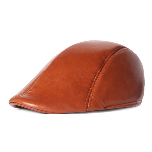 Herren Kunstleder Warm Baskenmütze Zeitungsjungenmütze Golf Fahren Cabbie Mütze Flatcap CS22024 - Bild 9 von 10