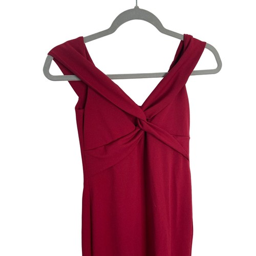 Nookie Dolly Gown Maxi Dress Off The Shoulder Front Knot Detail Ruby Red Size M - Picture 8 of 12