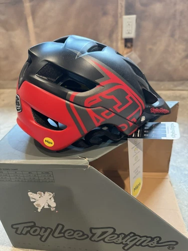 Troy Lee Designs Adult | Mountain Bike A1 MIPS ClassicHelmet (SM, Black/Red)