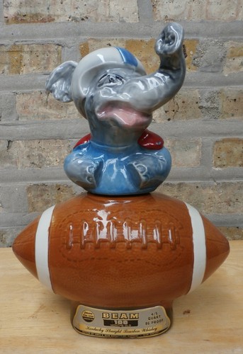 Jim Beam Whiskey Elephant Football Empty Decanter Bottle RNC Vote Republican - Picture 1 of 9