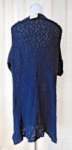 NWT Free People S Open Weave Black Cotton Knit Short Sleeve Tunic Sweater Dress - Picture 4 of 5