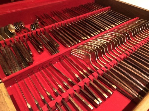 Seltenes 144 teiliges Vintage Besteckset aus Palisander & Bronze. Schöner Zustand - Bild 7 von 12