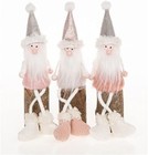 Pastel Pink Santa Dangle Leg Tall- Novelty Christmas Decorations