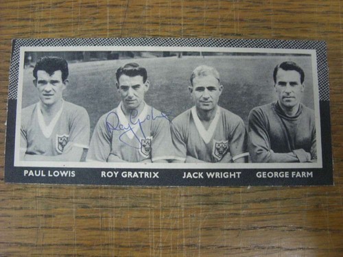 1959/1960 CBA: Blackpool - Roy Gratrix [Signed Black & White Clipping, 15 x 7cm]