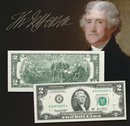 Ein ultra seltener Seriennummer Zwei-Dollar-Schein, $ 2, Glücksbereich, ausgefallene Seriennummer 555 - Bild 2 von 7