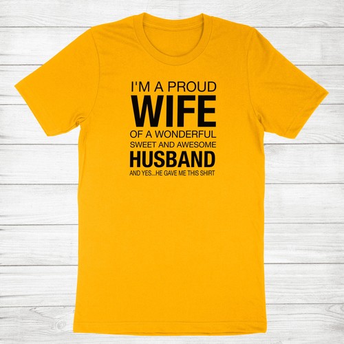 Proud wife Wonderful and Sweet Husband Shirt Awesome Husband Funny Wife T-Shirt - Picture 22 of 22