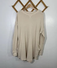 Gap Maternity Shirt Thermal Waffle Knit Cotton XL