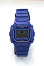 Casio Watch Men Blue Plastic Stainless St WR Light Date Alarm Chron 24hr Quartz
