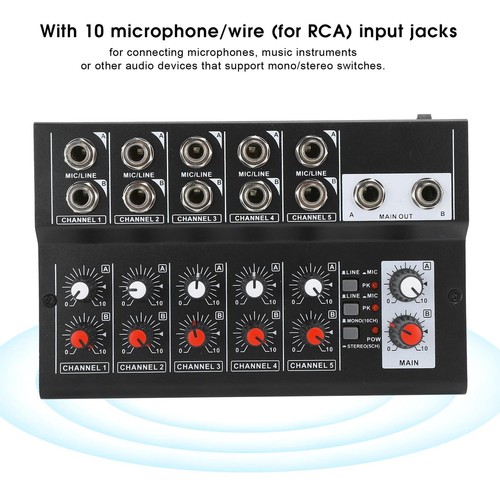 10 Kanal tragbarer Audio -Sound -Mixer Karaoke -Mikrofonverstärker EU -Stecker - Bild 5 von 12