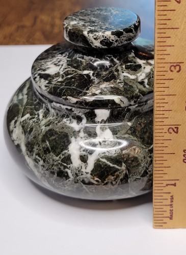 Schwarz-weiß Marmor Gewürzglas, Schmuckschatulle, Mini Topf sehr guter Zustand! - Bild 11 von 13
