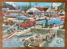 A Complete 19" x 27" 1000 Piece Jigsaw Puzzle "Let's Go Fishing" by Eurographics