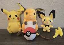 Pokemon Plush Lot Pikachu Raichu Pichu Pokeball Stuffed Animals