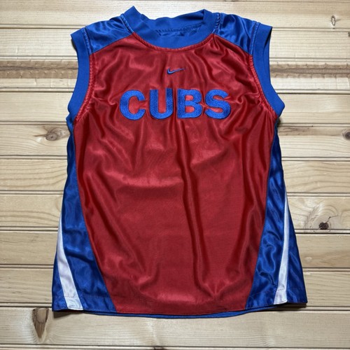 Vintage NIKE Chicago Cubs Sleeveless Basketball Jersey Reversible MLB Size Small - Picture 4 of 10
