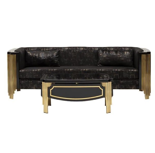 Elegant Dreisitzer Sofa Polster Couchtisch Bequem 3-Sitzer Couch Relax-image