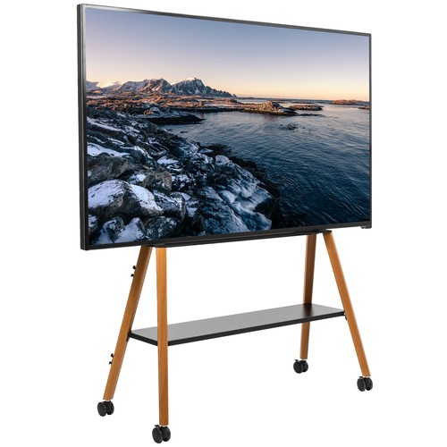 VIVO Rollstaffelei Studio TV Bodenständer mit Regal, passend für 43" bis 75" Bildschirme - Bild 1 von 8