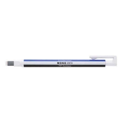 Tombow Mono Zero Classic rechteckige Spitze weiß/blau/schwarz Radierer