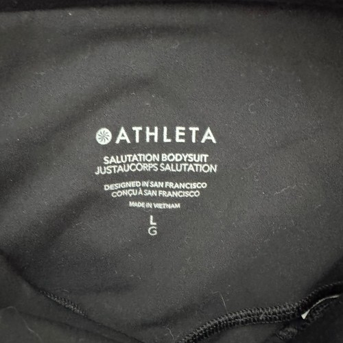 Athleta Womens Salutation Black Bodysuit Size L Built In Bra Compression Workout - Bild 9 von 11
