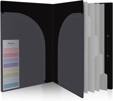 SKYDUE Accordion File Organizer, 5 Pocket Expanding Letter, A4, Black 