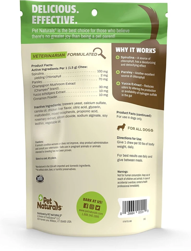 Purificador de respiração Pet Naturals para cães, 60 mastigações - Imagem 2 de 2