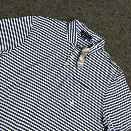 Polo Ralph Lauren Poloshirt Herren XL Blau Gestreift Tasche Pony Neu Classic Fit
