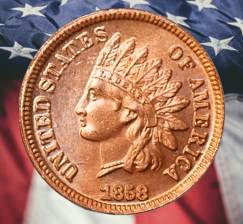 Muster 1858 Indian Head Cent Kupfermünze moderne Nachprägung Medaille - Bild 1 von 2