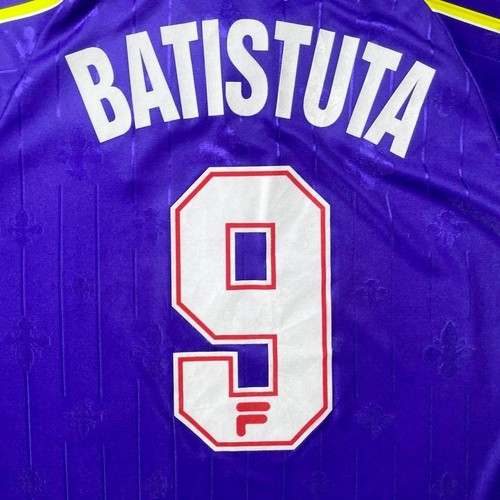 Camiseta Batistuta #9 Fiorentina 1997-98 Home Manga Larga Hecha en Italia Talla L Envío gratuito - Imagen 9 de 10