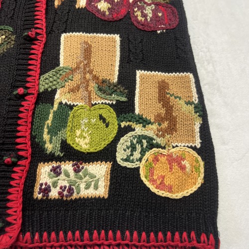 Vintage 90s Heirloom Collectibles M Harvest Herbst Autumn Apple Teacher Sweater Vest - Bild 5 von 13