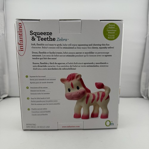 Brand New Infantino Teether , Squeeze and TeeThe Zebra, Soothing Teether 0m - Picture 2 of 4
