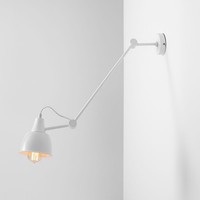 Industrielle Skandinavische Wandlampe Auf Ausleger Weiß IP20 1X15W/E27