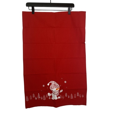 Sur la table Red Kitchen Towel Jacquard Snowman 18" X 28" Christmas NWT - Picture 3 of 3