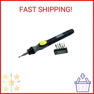 General Tools Precision Cordless Electric Screwdriver #500 with Six Bits and Qui