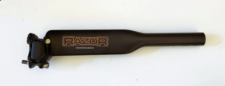 Tija de sillín aerodinámica de carbono de competición Profile Design 27,2 mm 310 mm de longitud nueva en caja Foto 2 de 4