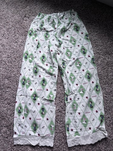 Peanuts Snoopy Damen Pyjamahose Gr. Large leichter Druck Neu ohne Etikett