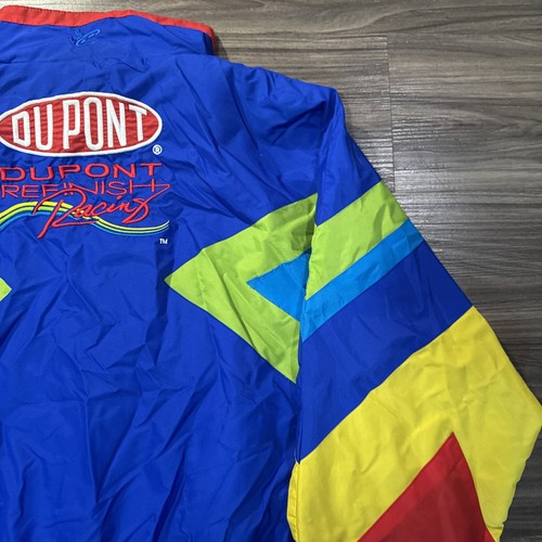 Vintage Chase Authentics Jeff Gordon Dupont Colorful Windbreaker Jacket Size XL - Picture 15 of 16