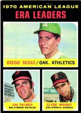 1971 Topps AL ERA Ldrs - Diego Segui  Jim Palmer  Clyde Walker (#67)