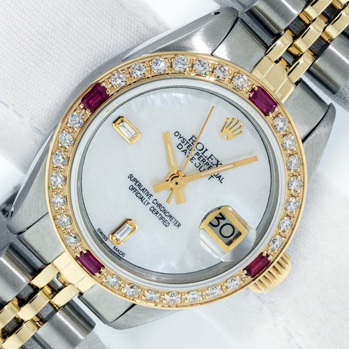 Reloj Rolex Lady DateJust MOP esfera diamante acero - oro 18K diamante rubí bisel - Imagen 1 de 11