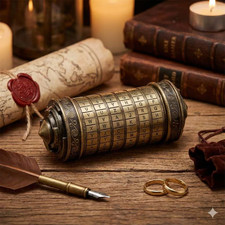 Da Vinci Code Cryptex Lock Puzzle Box Secret Compartment Gift for Him Her