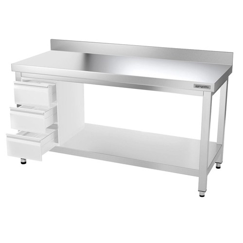 GGM Gastro Edelstahl Arbeitstisch PREMIUM - 1500x600mm - mit Grundboden & - Bild 9 von 10