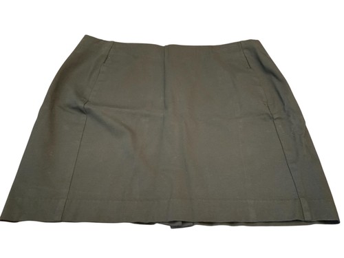 J Jill Black Ponte Stretch Pencil Skirt Large Petite 2 Front Pockets Back Slit - Picture 2 of 7