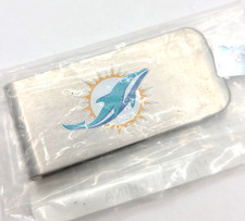 MIAMI DOLPHINS STAINLESS STEEL MONEY CLIP DAD, SON GIFT FOOTBALL NFL FREE SHIP'