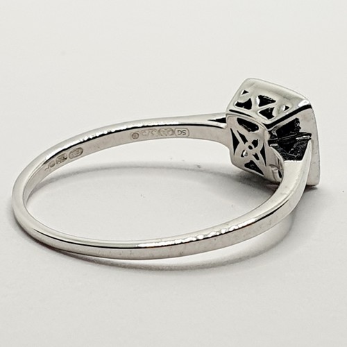9ct Gold Diamond Square Cluster Dome 0.10ct Ring White Gold Hallmarked Size L - Picture 9 of 23