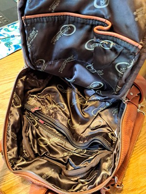 AmeriLeather Chestnut Brown Genuine Leather Backpack Shoulder Strap Pockets  | eBay