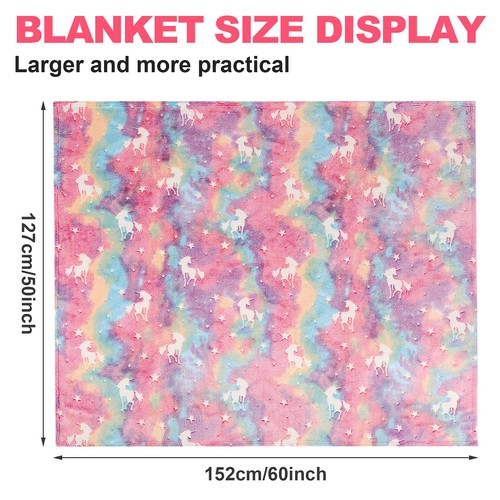 Glow in The Dark Blanket Unicorns Gifts for Girls,Toys for 2 3 4 5 6 7 8 9 10... - Picture 6 of 7