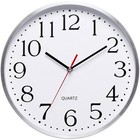 12 Inch Silent Wall Clock Aluminum Frame Large Numbers for Bedroom and Kitchen