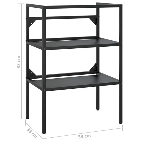 Struttura per Lavabo da Bagno Nera 59x38x83 cm in Ferro - Foto 7 di 7