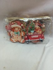 Gingerbread Man Christmas Ornaments Decorations 24pcs Wood With String