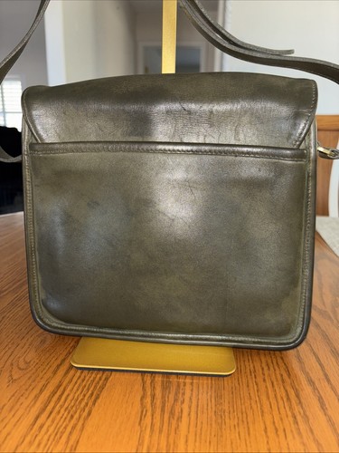 Borsa da sella Coach Tribeca con patta anni 90 vintage verde perfettamente pulita 9092 - Foto 6 di 23
